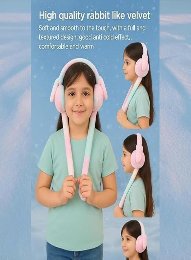 SHRUJA أغطية أذن شتوية للأطفال من SHRUJA بتصميم آذان أرنب، أغطية أذن قطيفة لطيفة للنساء والفتيات | أغطية أذن فروية ناعمة للشتاء | أغطية أذن فروية ناعمة وجذابة بتصميم أرنب - Image 5